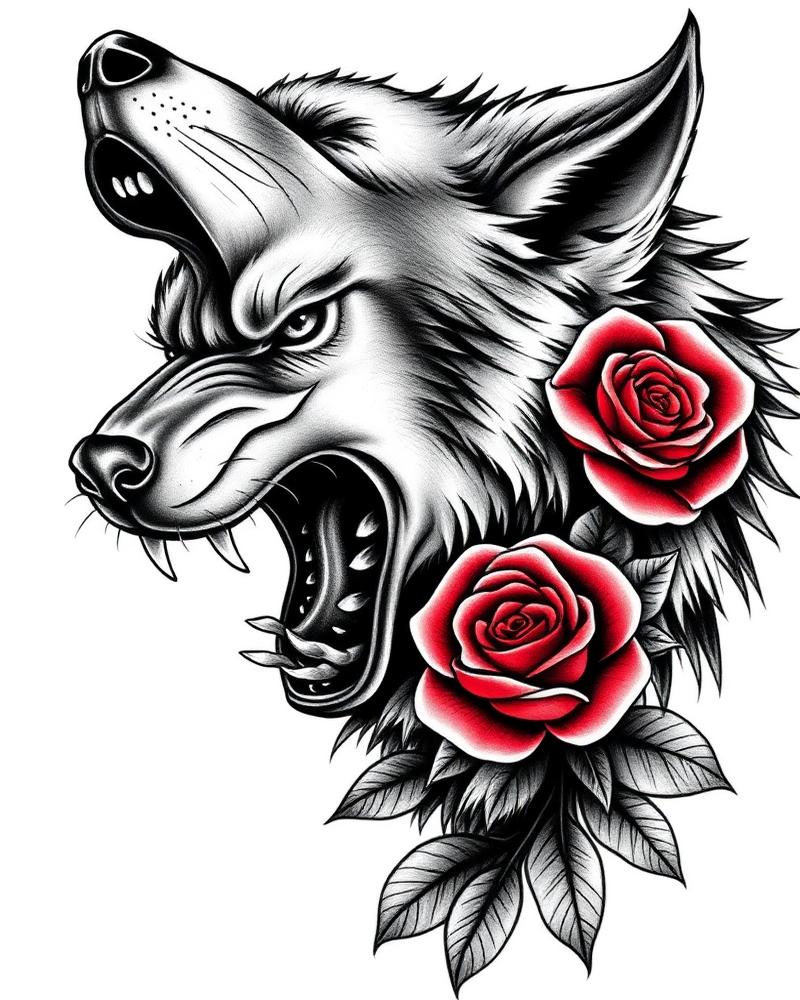 Lone Wolf & Roses